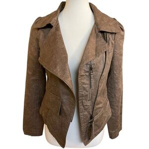 Faux Suede Leather Moto Jacket by Ryu NWT